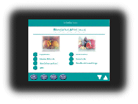 Touch screen console showing nutrition directory